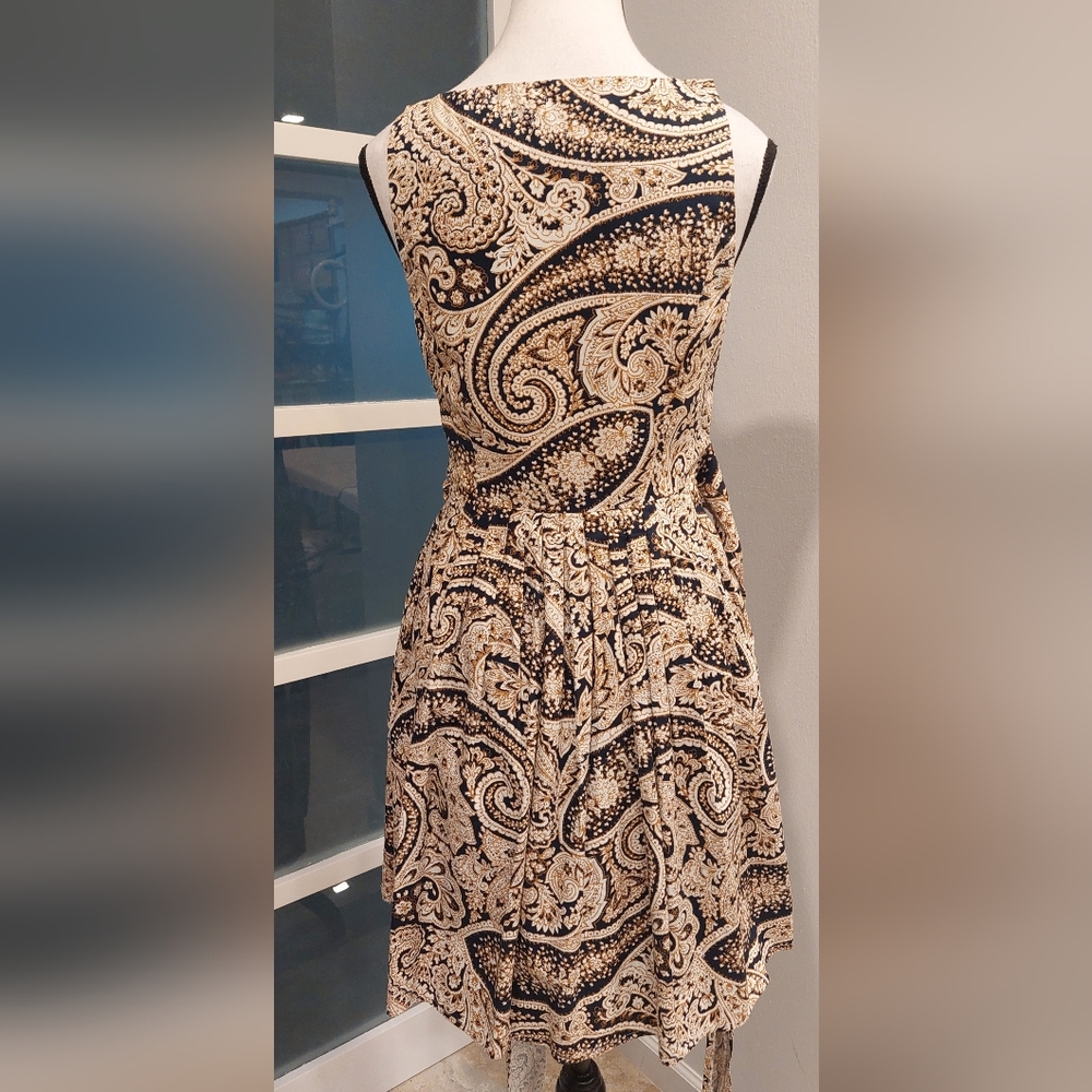 J. Crew Factory Black and Tan Paisley Maxi Dress - Picture 9 of 14